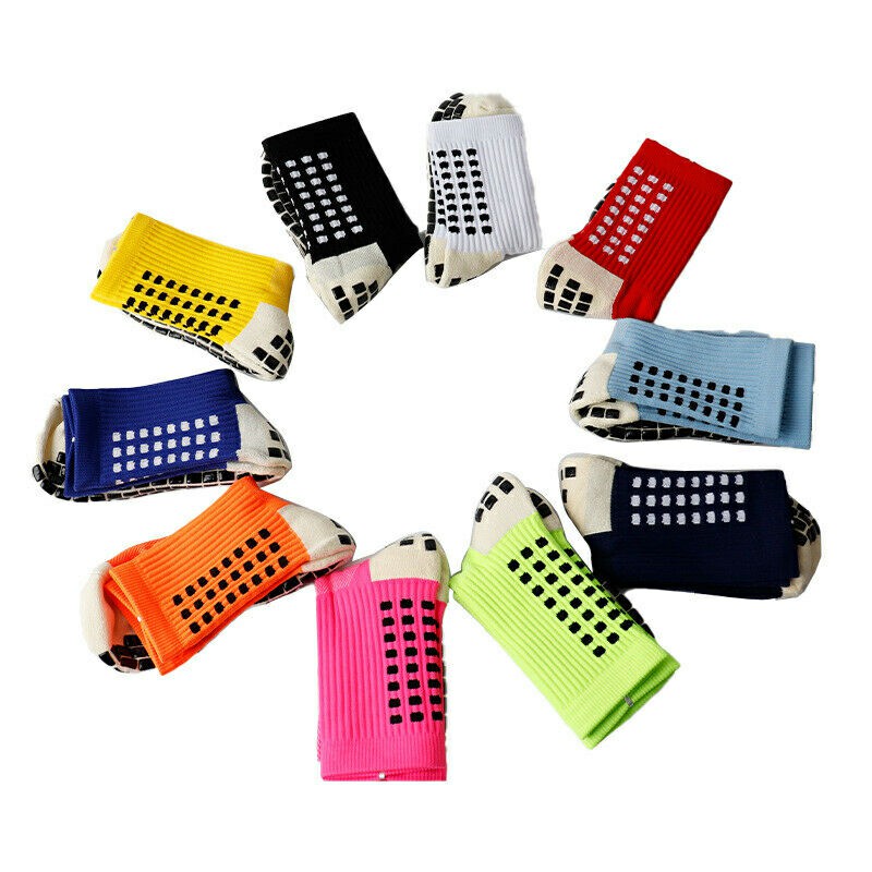 2 Pairs Men Anti Slip Football Socks Sport Socks Athletic Long Socks - White