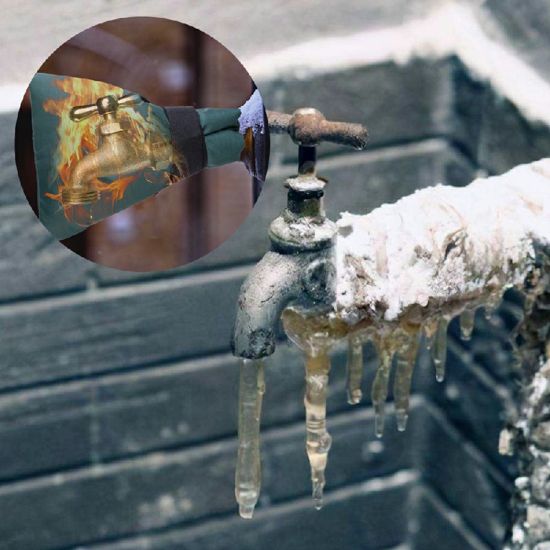 2 pcs Outside Tap Cover Winter Frost Proof Jacket Garden Tap Thermal Protector - Black