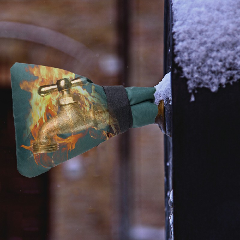 2 pcs Outside Tap Cover Winter Frost Proof Jacket Garden Tap Thermal Protector - Black