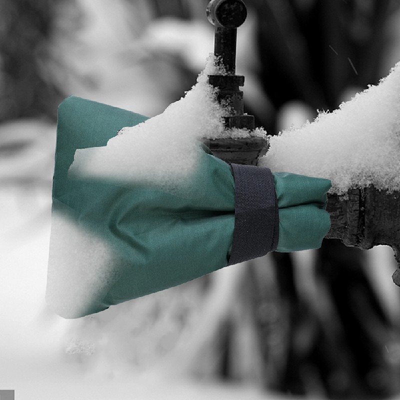 2 pcs Outside Tap Cover Winter Frost Proof Jacket Garden Tap Thermal Protector - Dark Green