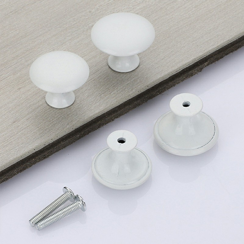 2 pcs Stainless Steel Large Door Knobs for Cabinet Handles Cupboard Drawer - White