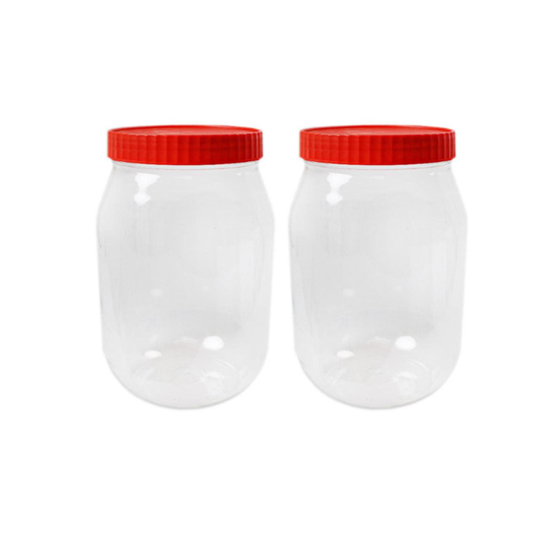 2PCS 1000mL Plastic Food Storage Jar with Lids Kitchen Pet Food Storage Jar Reusable Freezer Storage Containers