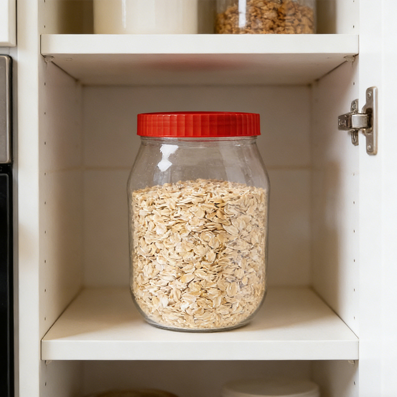 2PCS 1000mL Plastic Food Storage Jar with Lids Kitchen Pet Food Storage Jar Reusable Freezer Storage Containers