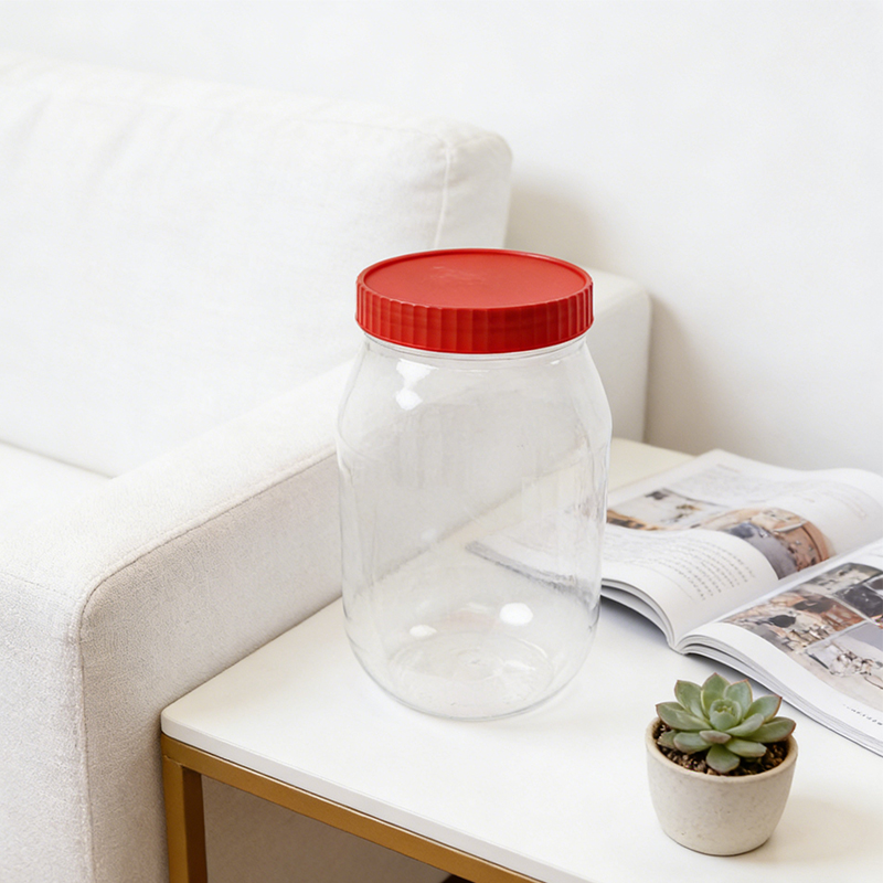 2PCS 750mL Plastic Food Storage Jar with Lids Kitchen Pet Food Storage Jar Reusable Freezer Storage Containers