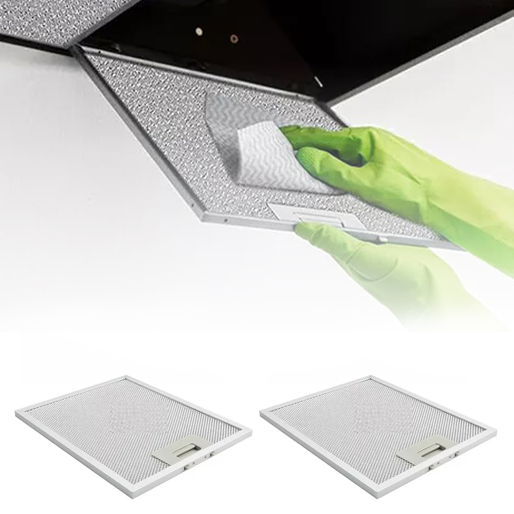 2pcs Kitchen Cooker Hood Filter Replacement Metal Mesh Aluminum Grease Filter
