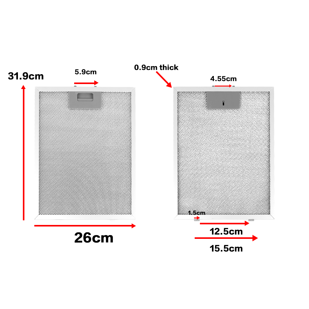 2pcs Kitchen Cooker Hood Filter Replacement Metal Mesh Aluminum Grease Filter