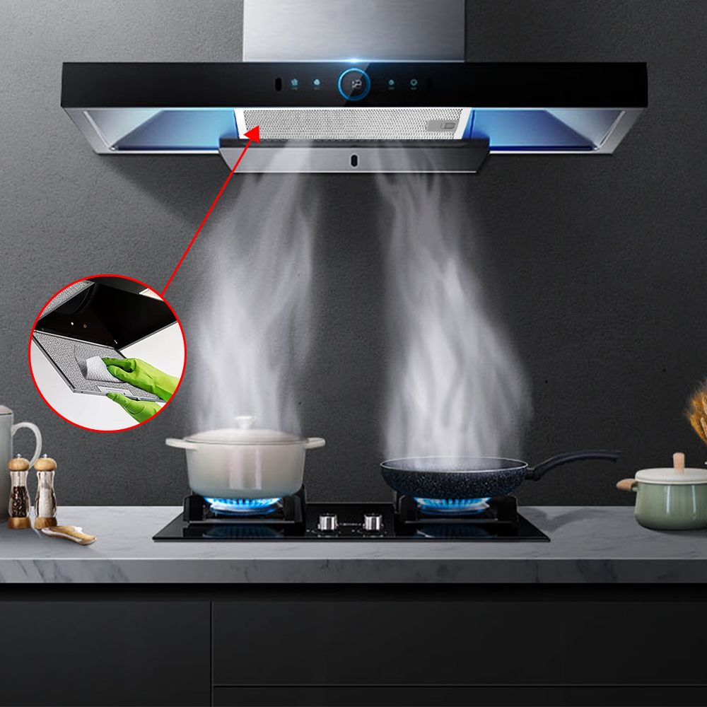 2pcs Kitchen Cooker Hood Filter Replacement Metal Mesh Aluminum Grease Filter