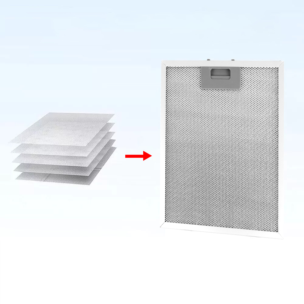 2pcs Kitchen Cooker Hood Filter Replacement Metal Mesh Aluminum Grease Filter