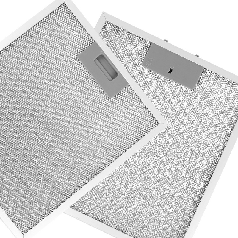 2pcs Kitchen Cooker Hood Filter Replacement Metal Mesh Aluminum Grease Filter
