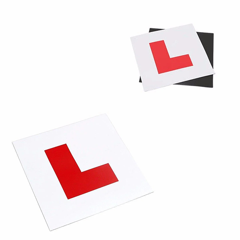 2PCS Red L Learner Magnetic Plate Car Accessory Learner Magnetic Car L Plates for Car Magnetic Learner Plate 18 x 18cm