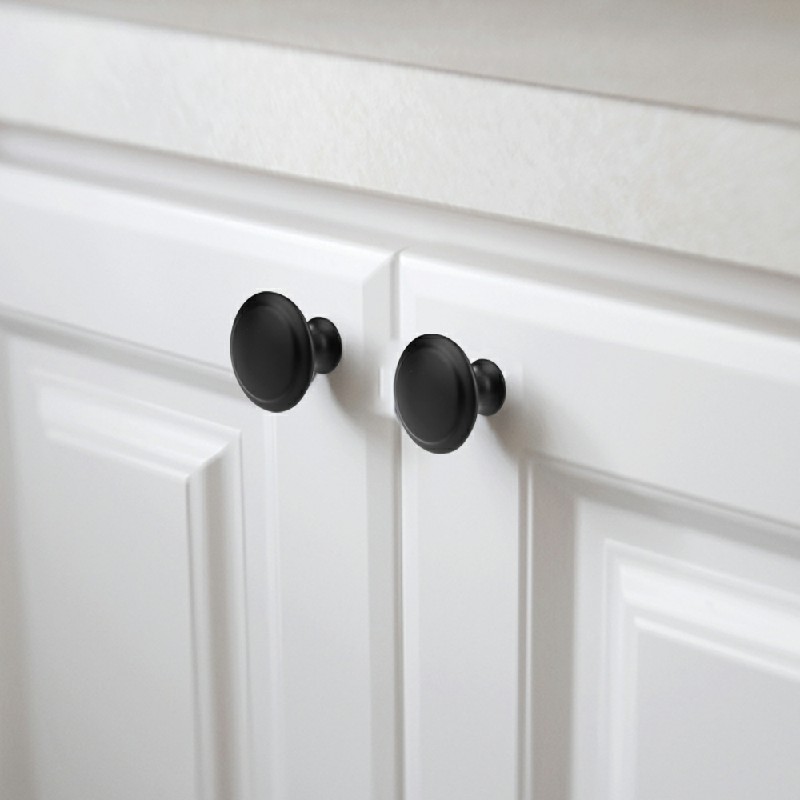 2pcs Stainless Steel Door Knobs for Cabinet Handles Cupboard Drawer Kitchen - Black