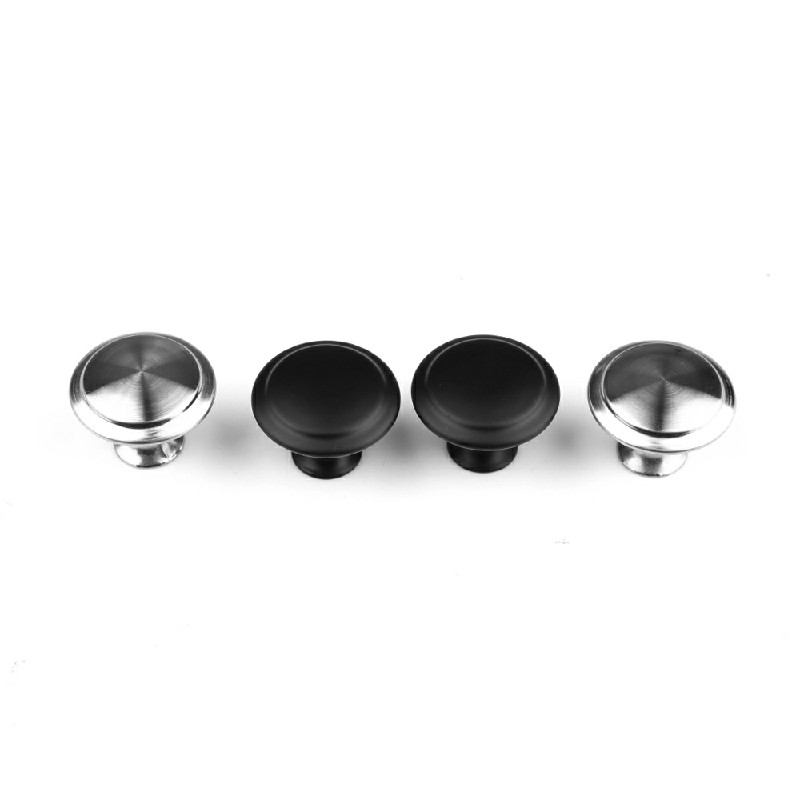 2pcs Stainless Steel Door Knobs for Cabinet Handles Cupboard Drawer Kitchen - Black