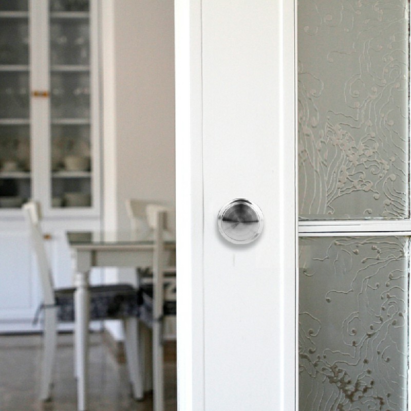 2pcs Stainless Steel Door Knobs for Cabinet Handles Cupboard Drawer Kitchen - Silver