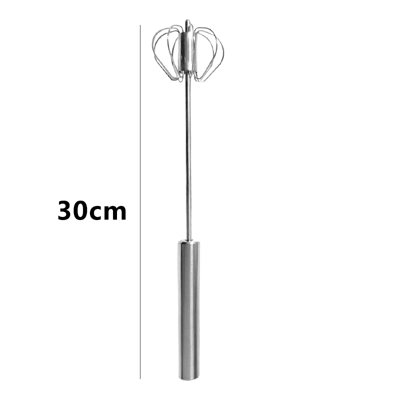 Min Order 2pcs - 30 cm Metal Hand Press Egg Whisk Beater Rotary Whisk Blender