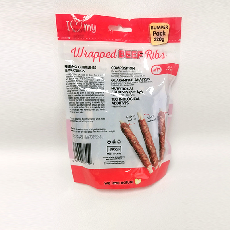 320g Pet Dog Treats Wrapped Beef Ribs