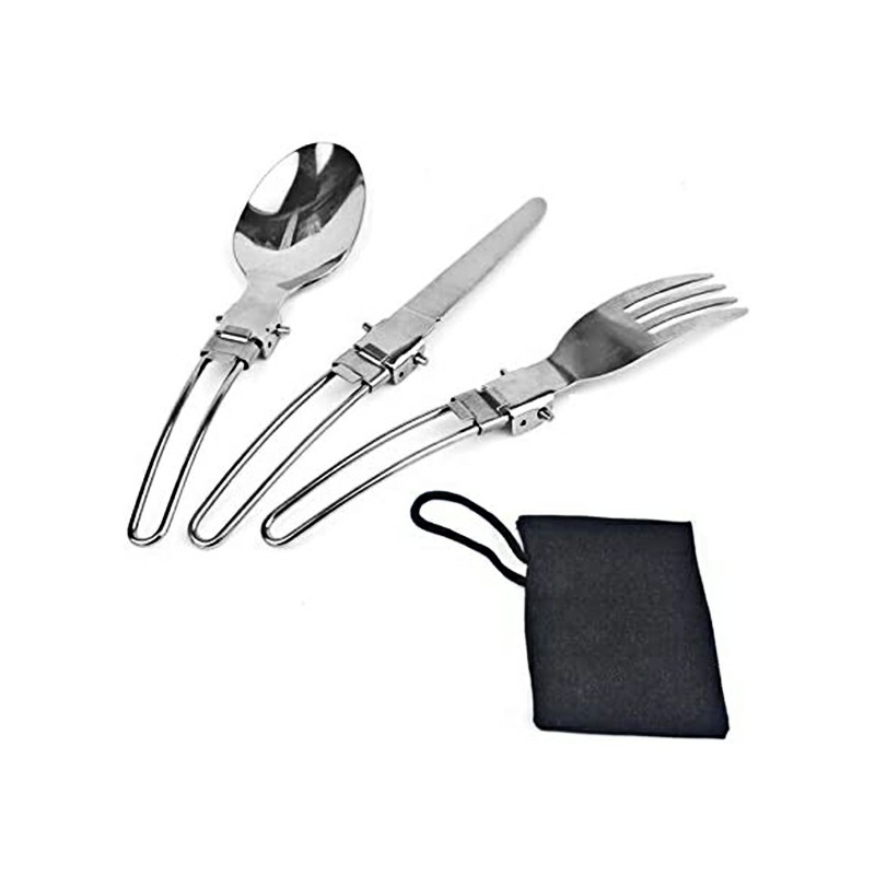 3 in 1 Perfect Folding Dinner Flatware Utensils Stainless Steel
