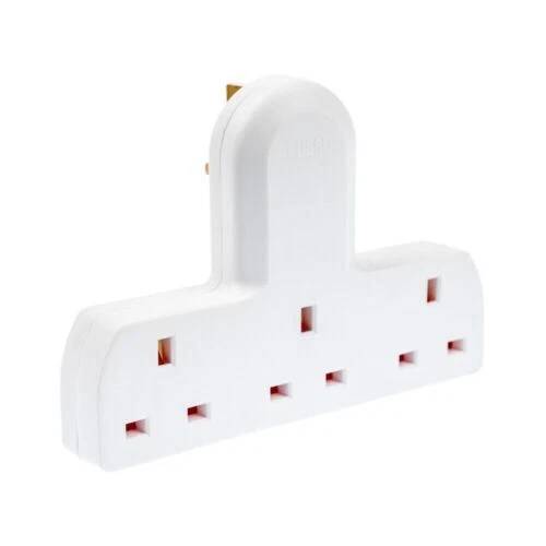 3 Way Gang Extension Wall Socket UK Mains Plug Adaptor Convert Extender 13A