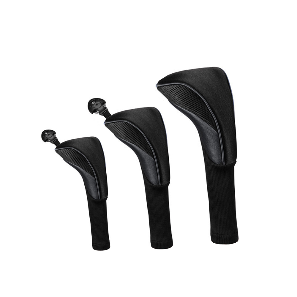 3pcs Golf Club Head Covers Set Long Neck Driver 1 3 5 Fairway Woods Protective Headcover