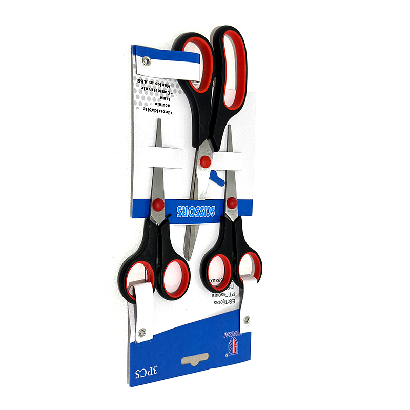 3Pcs Stainless Steel Scissor Set Soft Grip Household Diy Scissors for Kichen Office