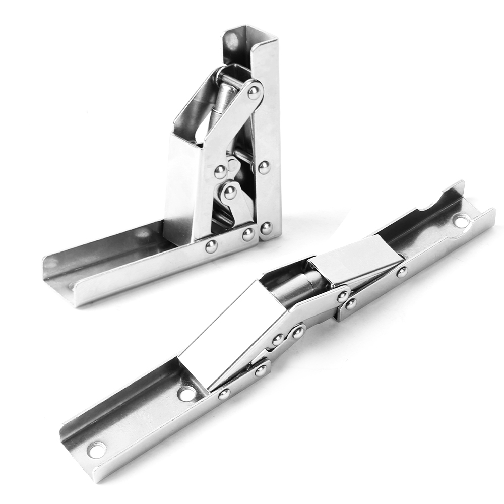 4 Pcs 90 Degree Steel Shelf Hinges Folding Shelf Hinges Small Hidden Kitchen Cabinet Hinges with Fixing Screws