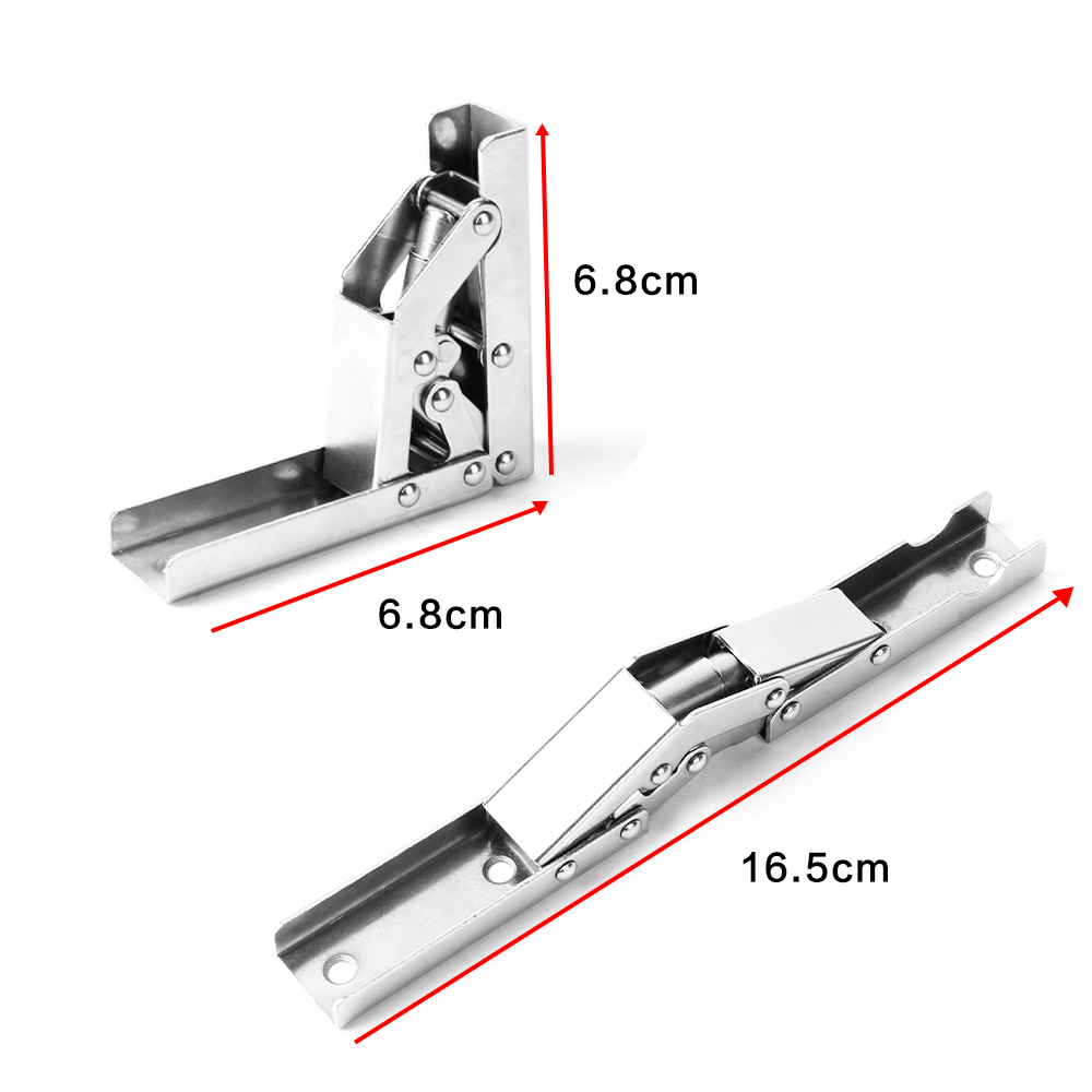 4 Pcs 90 Degree Steel Shelf Hinges Folding Shelf Hinges Small Hidden Kitchen Cabinet Hinges with Fixing Screws