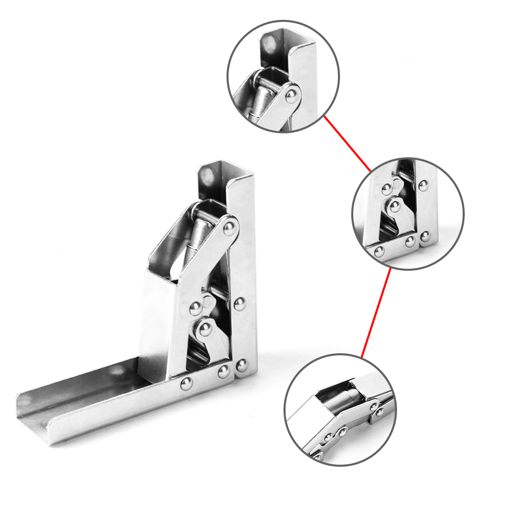 4 Pcs 90 Degree Steel Shelf Hinges Folding Shelf Hinges Small Hidden Kitchen Cabinet Hinges with Fixing Screws