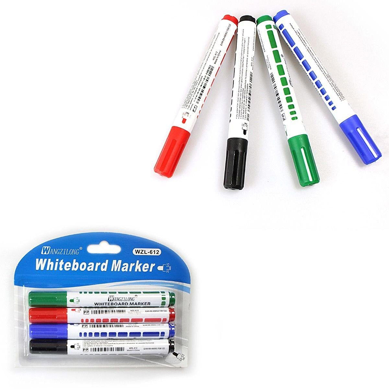 4 pcs Whiteboard Markers Assorted Colours, Pack of 4, Dry Erase Pens for School or Office