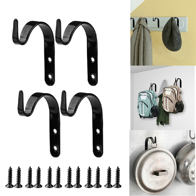 4pcs Metal Hanging Brackets Outdoor Garden Plant Hanger or Wall Hook Hme Decor