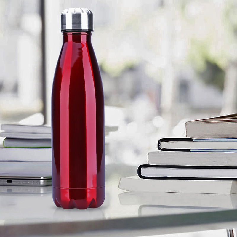 500ML Stainless Thermos Cola Shaped Double Wall Vacuum Water Bottle Flask - Glossy Red