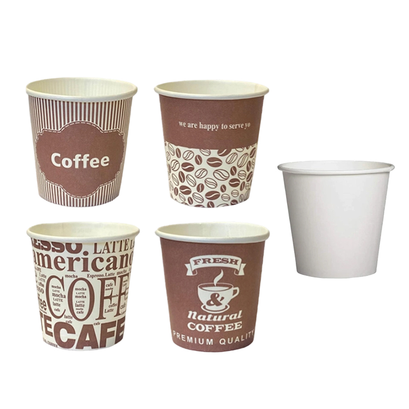 50PCS Disposable Paper Drinking Cups 4oz Paper Cups for DIY Wedding Party Picnic BBQ Travel Random Color