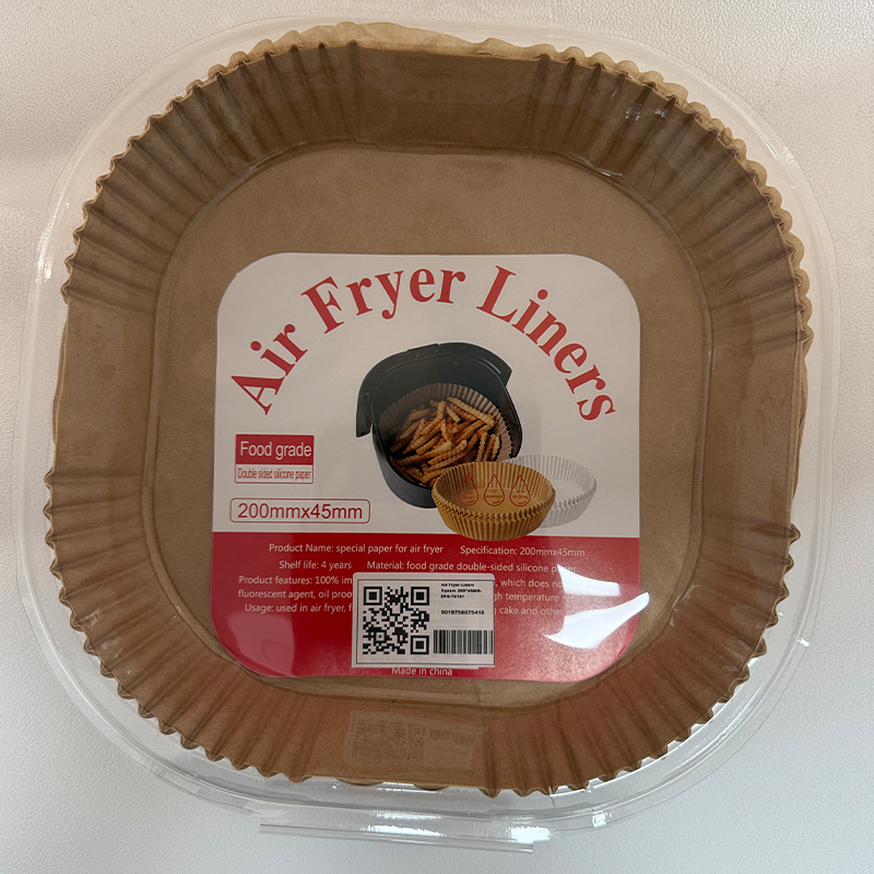 50pcs Kitchen Baking Brown Air Fryer Paper Liners - Square 200 mm