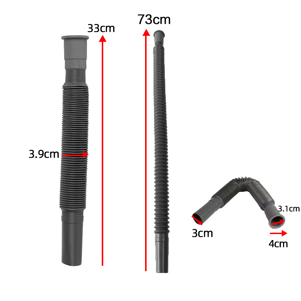 5 Pcs Collapsible Flexible Drainage Waste Water Pipes for Caravan Motorhome Kitchen Bathroom - Grey