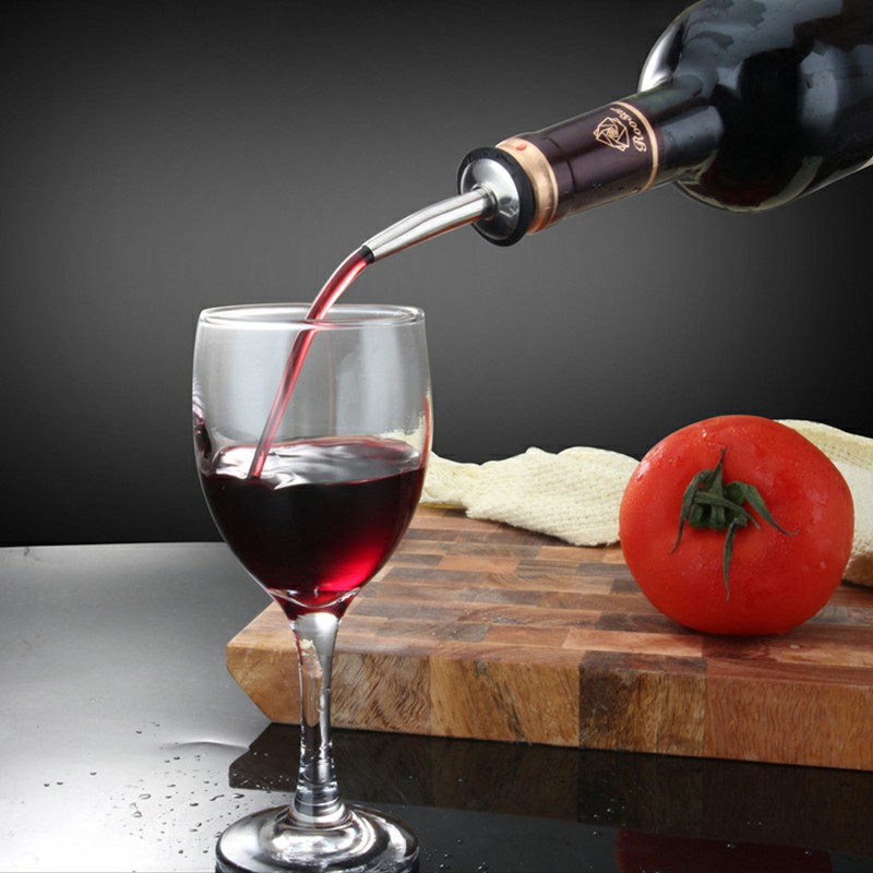 5 pcs Stainless Steel Liquor Spirit Pourer Free Flow Spout Stopper