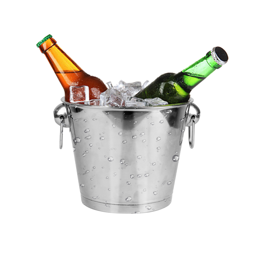 5L Stainless Steel Ice Bucket Wine Cooler with Handles for Bar Pub or Party BBQ Use
