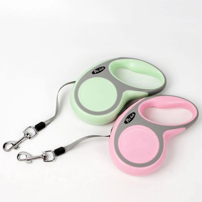 5m 33lbs Retractable Dog Lead Pet Dog Retractable Walking Lead Leash Anti-Slip Handle 17 x 10 cm Random Colours