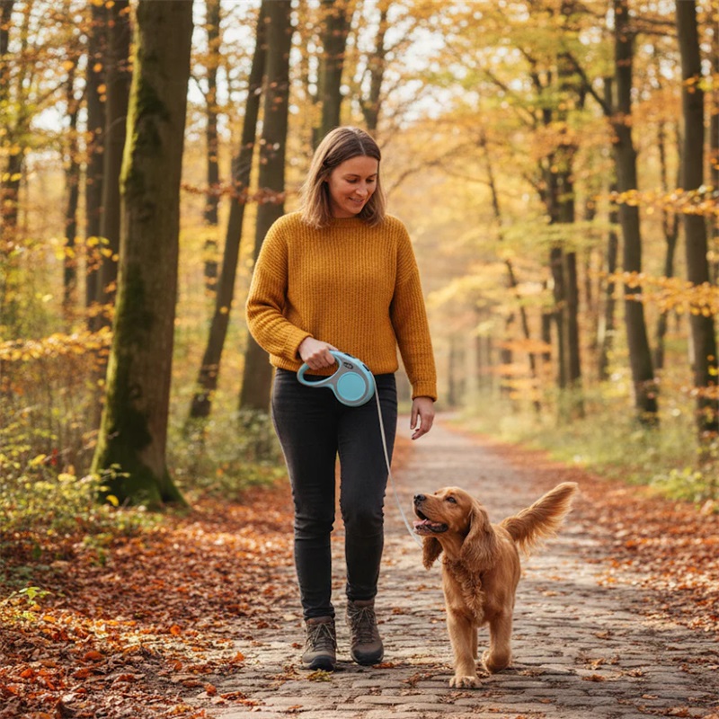 5m 33lbs Retractable Dog Lead Pet Dog Retractable Walking Lead Leash Anti-Slip Handle 17 x 10 cm Random Colours