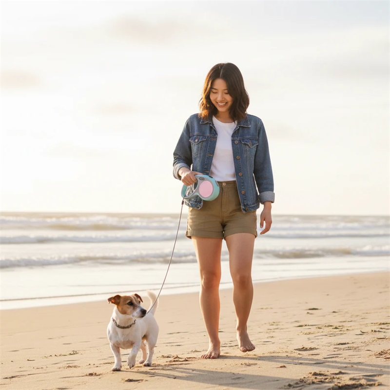 5m 33lbs Retractable Dog Lead Pet Dog Retractable Walking Lead Leash Anti-Slip Handle 17 x 10 cm Random Colours