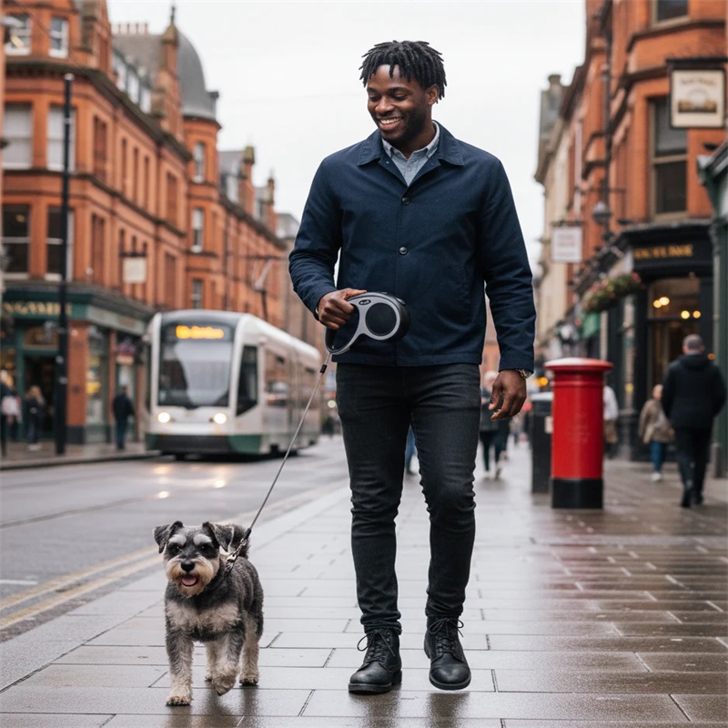 5m 33lbs Retractable Dog Lead Pet Dog Retractable Walking Lead Leash Anti-Slip Handle 17 x 10 cm Random Colours