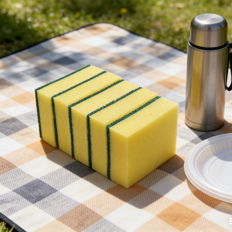 5PCS Dishwashing Sponge Dual Sided Dish Washing Cleaning Scrub Kitchen Sponge Scourer Remove Grease Burnt on Food 11 x 6cm