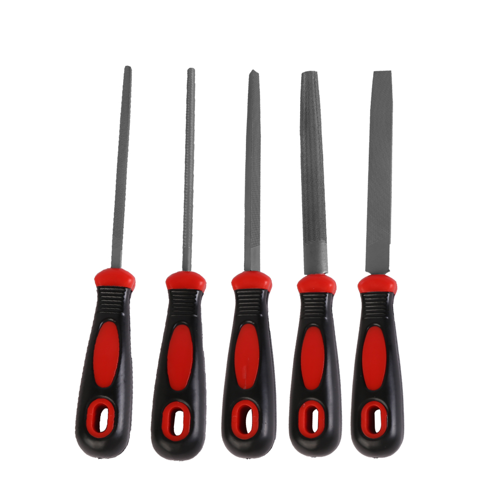 5 Pcs Metal Hand File Set Square Flat Round Half-Round Triangular Steel Files for Precision Crafting Woodworking DIY Projects