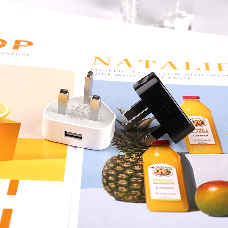 5V 1000MA USB Charger Adapter UK Plug for iPhone 5S 6 Plus Samsung - White