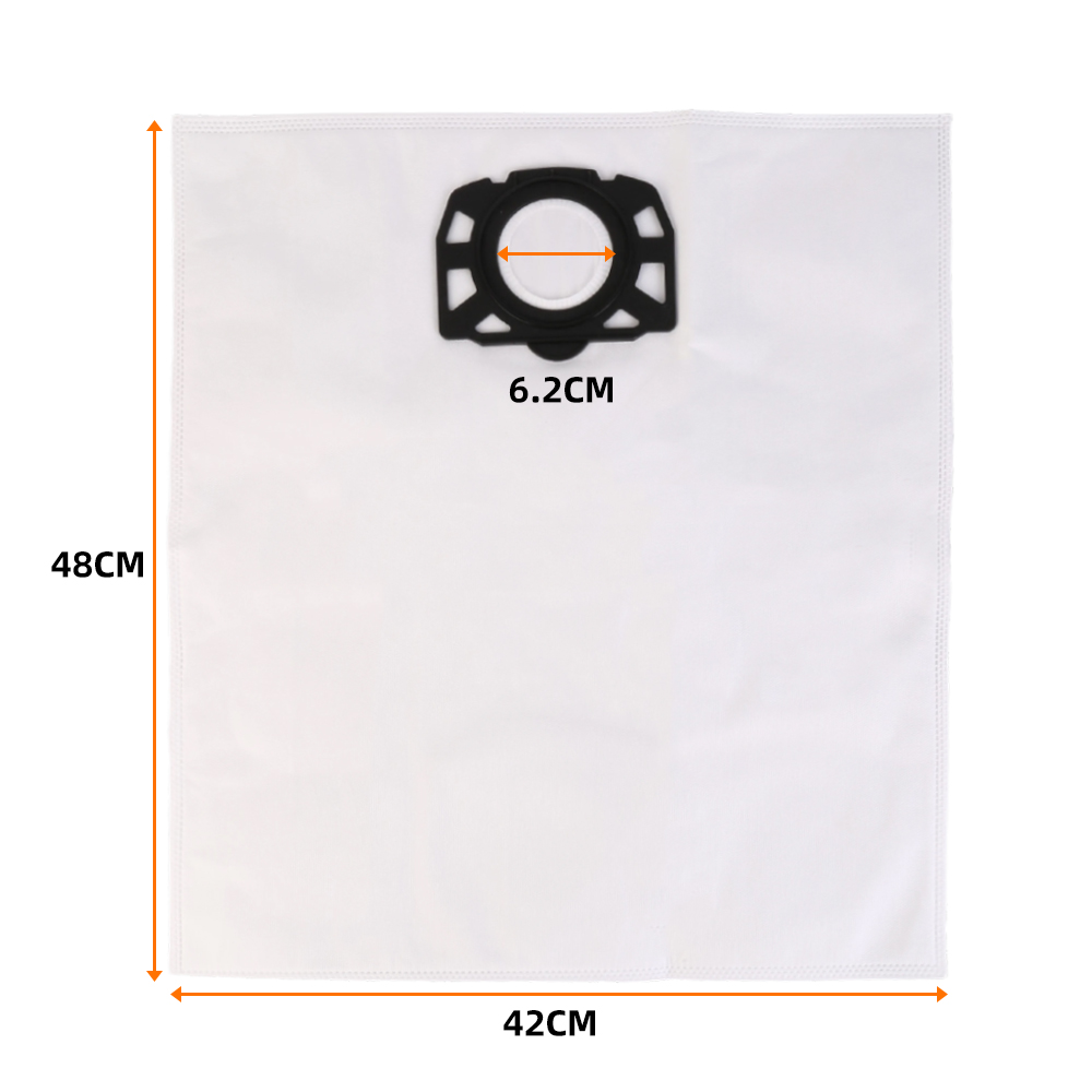 6 Pack Fleece Fabric Dust Bags Compatible with Karcher WD4 Wet Dry Vacuums