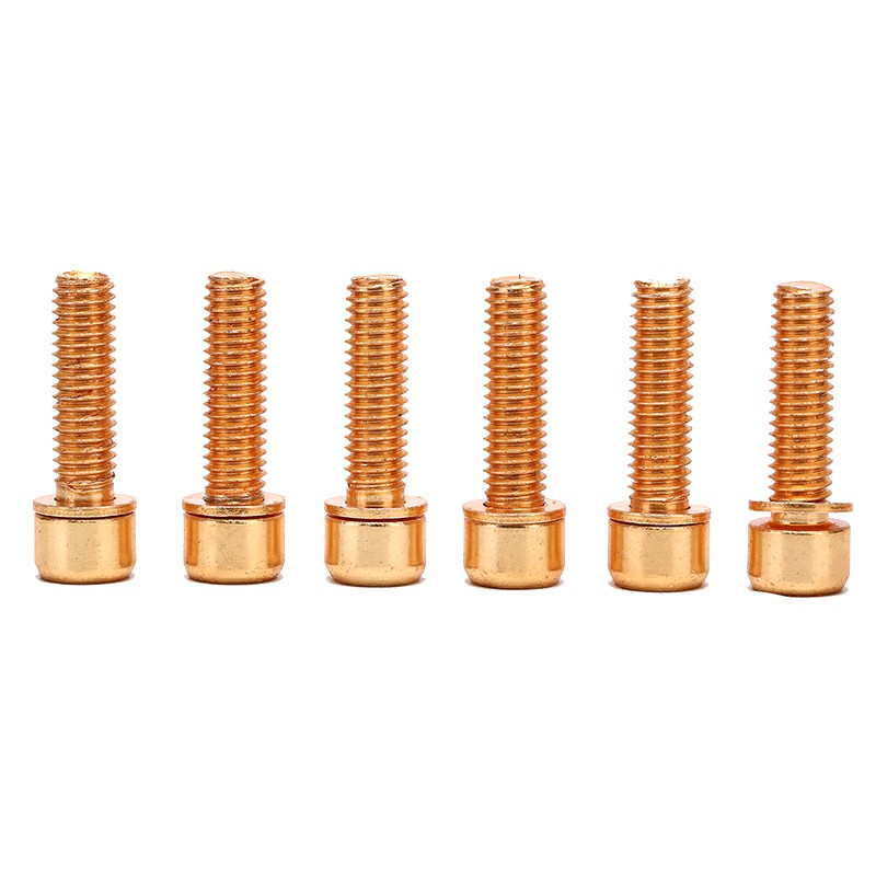 6 pcs/Set Bicycle Stem Bolts M5 x 18mm Stainless Steel Bolt Part for MTB - Gold
