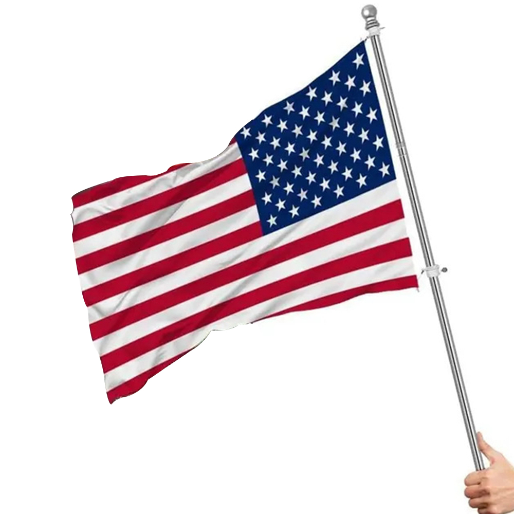 6ft Adjustable Stainless Steel Flag Pole Heavy Duty Rotating Anti Tangle for Caravan Outdoor Use