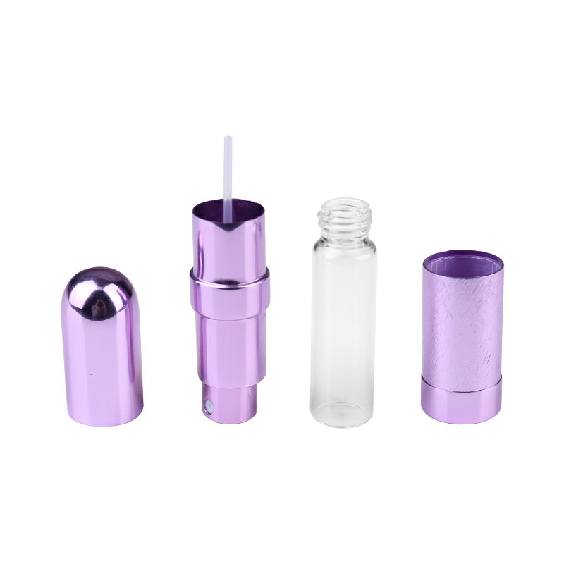 6ml Mini Portable Travel Refillable Metal Perfume Liquid Atomizer Bottle - Gold