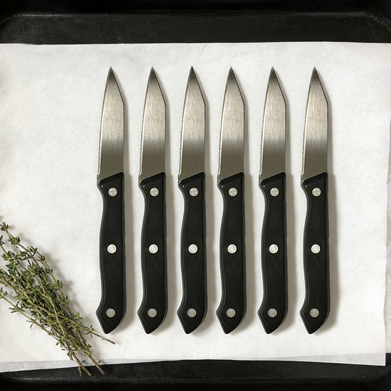 6PCS Kitchen Fruit Knife 19cm Black Kitchen Knife Comfortable Non-Slip Handle for Fruit and Vegetables