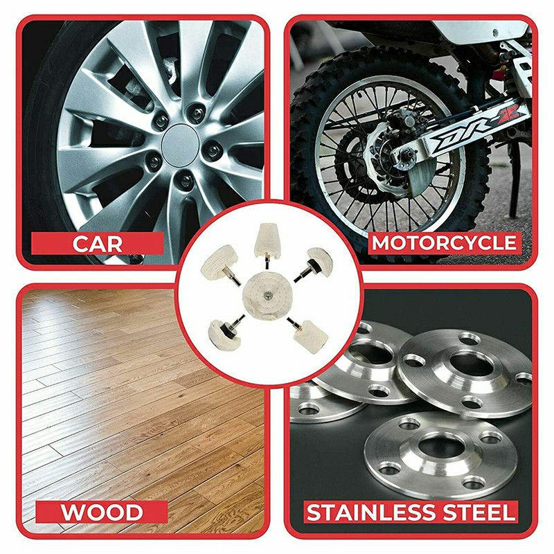 6pcs Polishing Wheel Drill Pads Set Buffing Mop Car Attachment