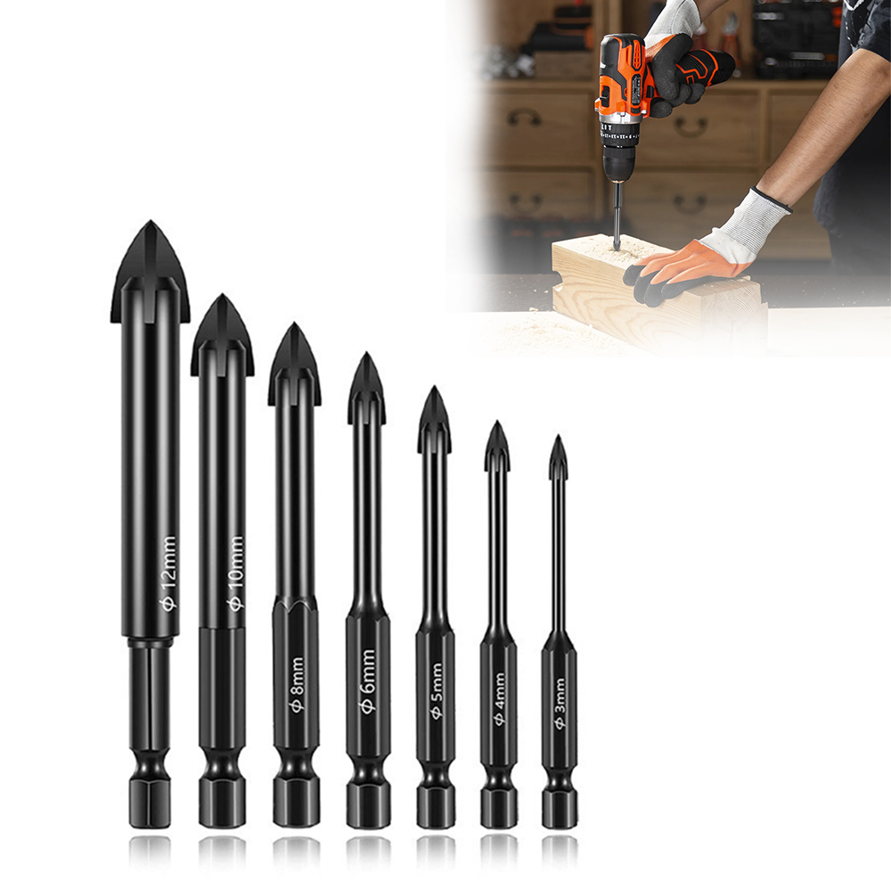 7Pcs Dry Diamond Drill Bits Set for Granite Tile Glass Marble Ceramic
