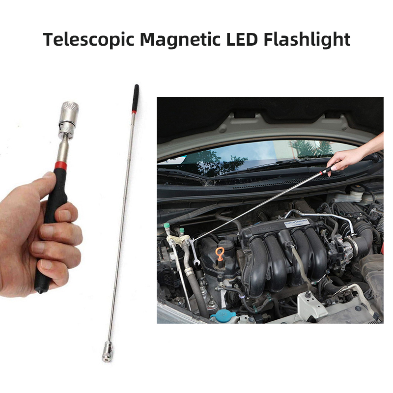 8LB Telescopic Magnetic LED Flashlight Extendable Pick-Up Light Torch Pick Up Tool with LED