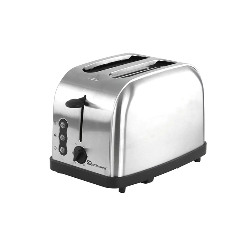 900W Metallic 2 Slice Toaster Stainless Steel Kitchen Toaster - Silver
